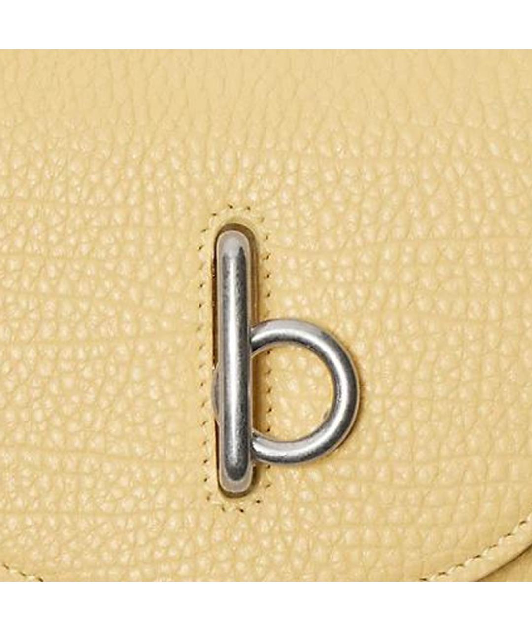 BURBERRY Желтый кожаный кошелек, фото 4