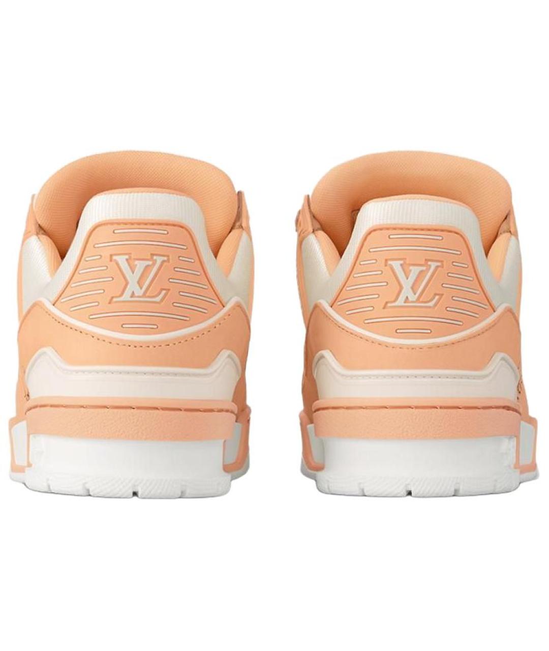 LOUIS VUITTON Оранжевое кожаные кроссовки, фото 5