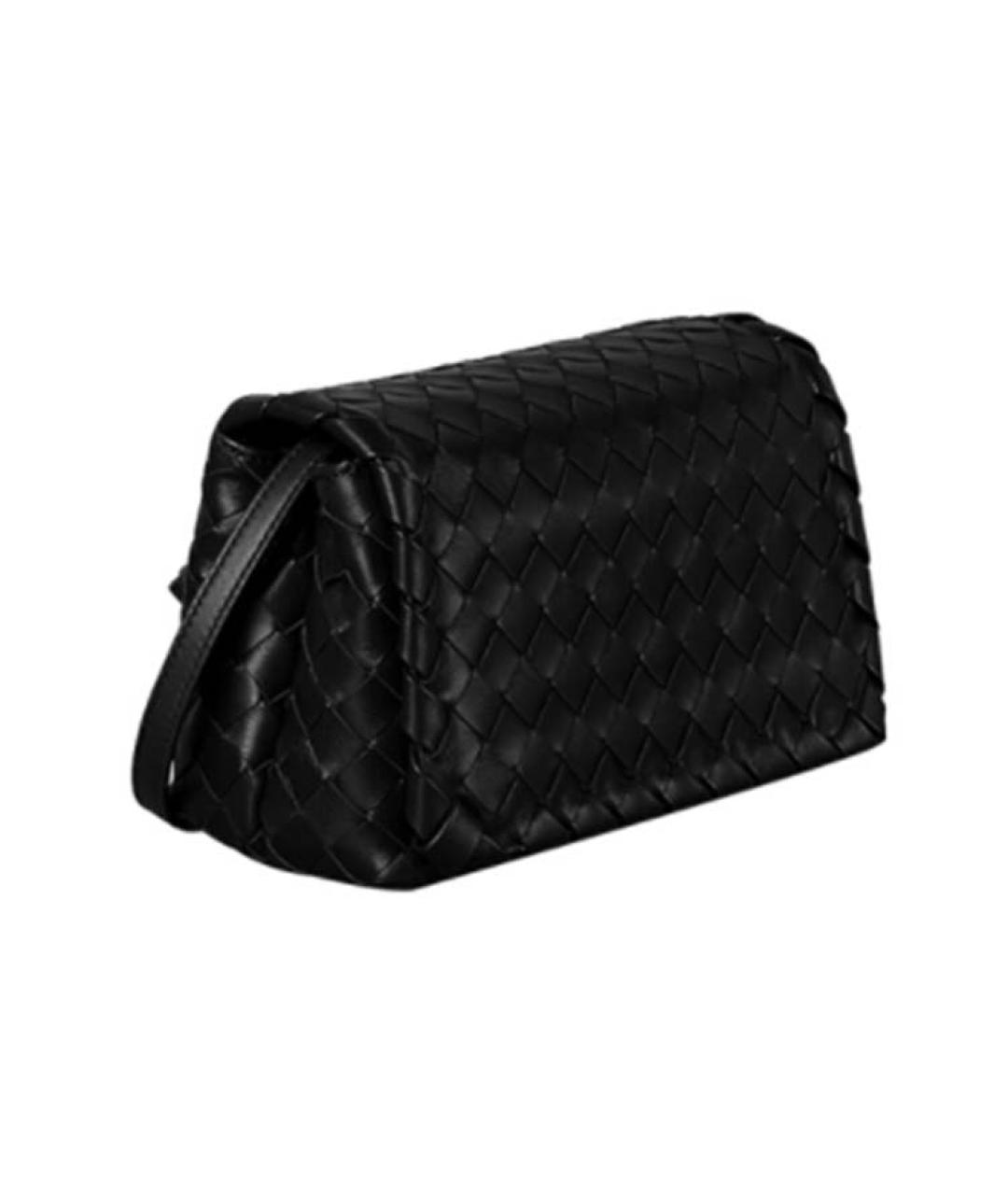 BOTTEGA VENETA Черная кожаная сумка через плечо, фото 3