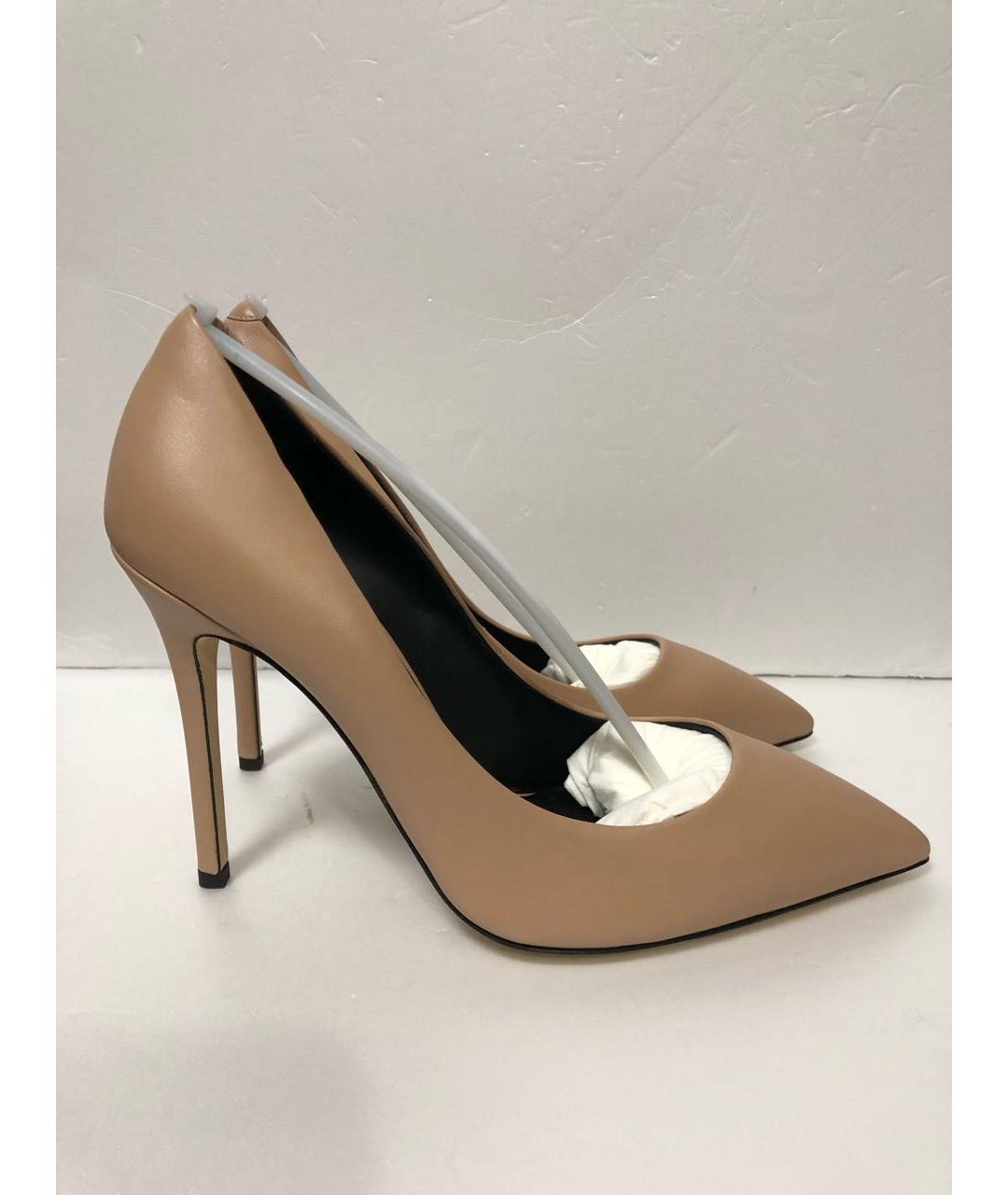 GIUSEPPE ZANOTTI DESIGN Бежевые кожаные туфли, фото 7