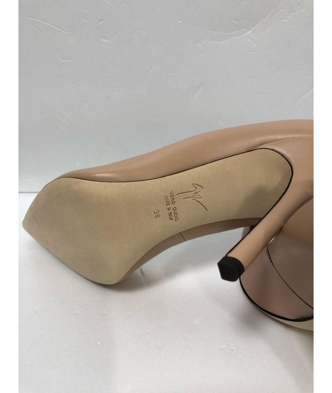 GIUSEPPE ZANOTTI DESIGN Бежевые кожаные туфли, фото 5