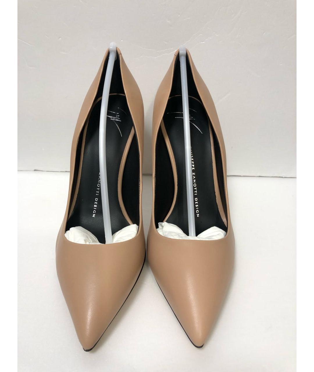 GIUSEPPE ZANOTTI DESIGN Бежевые кожаные туфли, фото 2