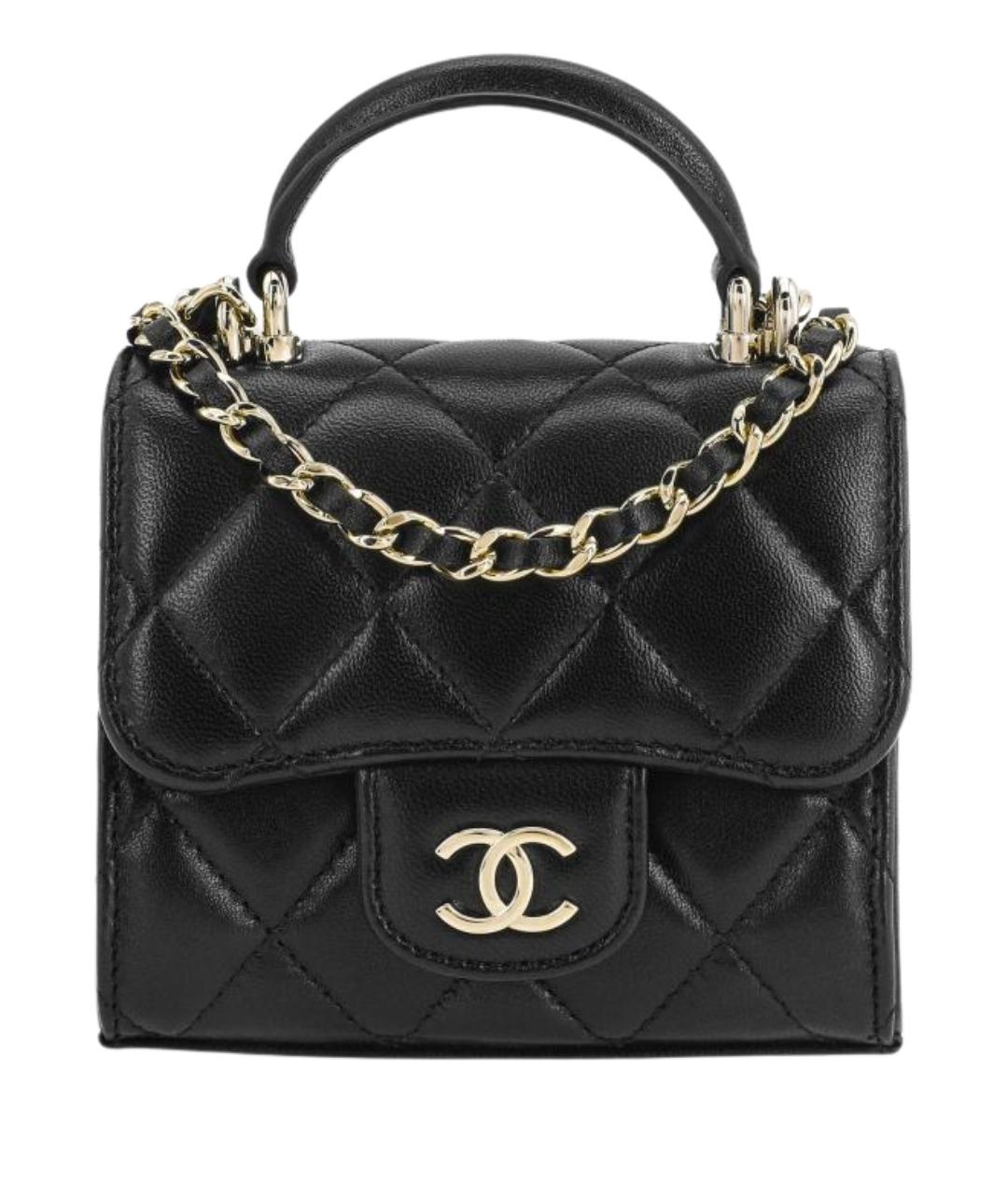 CHANEL Черная кожаная сумка через плечо, фото 1