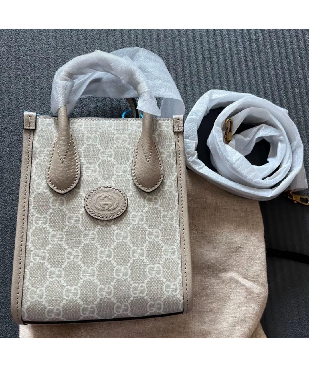GUCCI Бежевая сумка с короткими ручками, фото 3