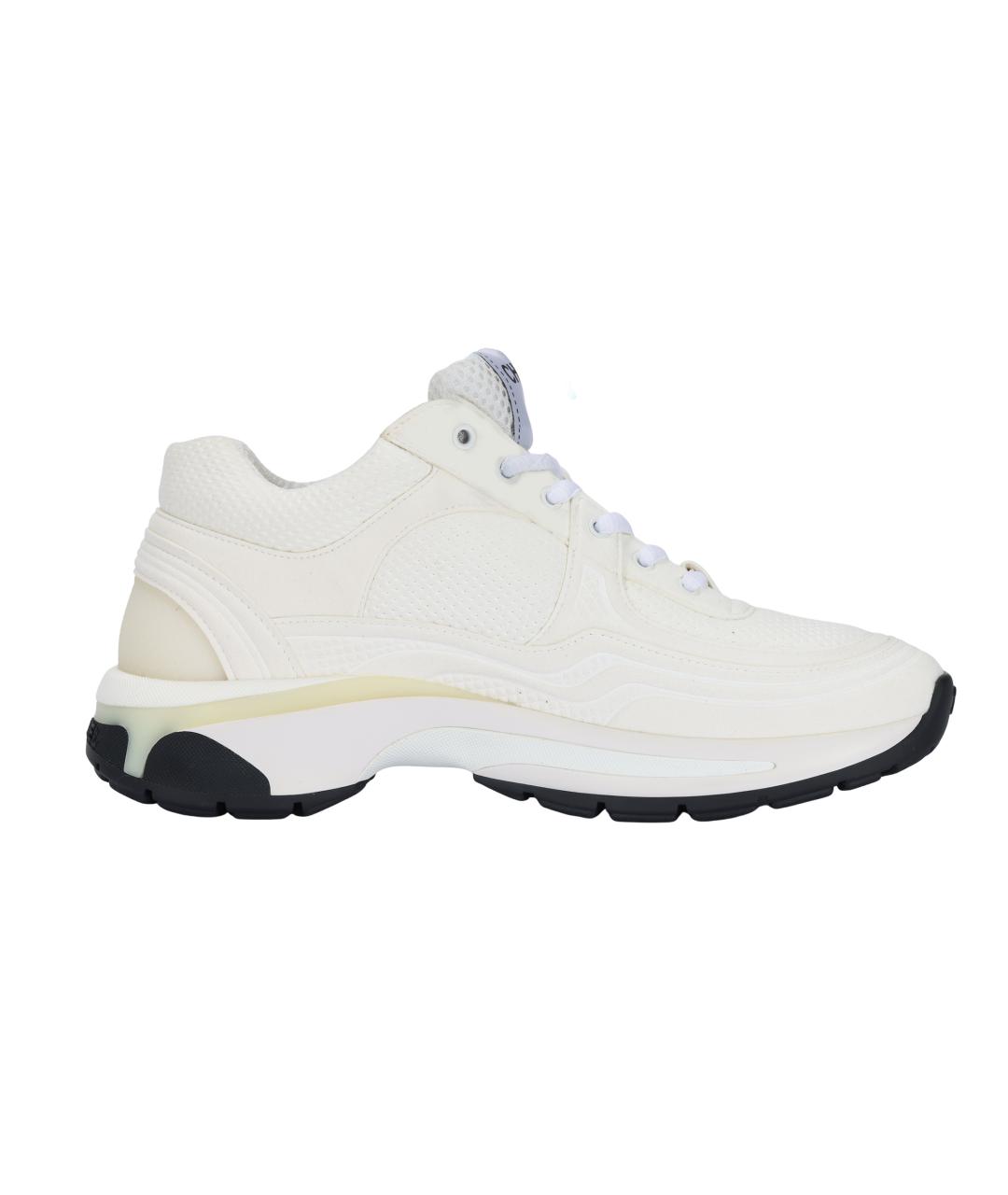 CHANEL Белые кожаные кроссовки, фото 1