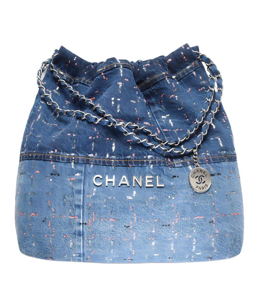 CHANEL Синяя деним сумка через плечо, фото 1