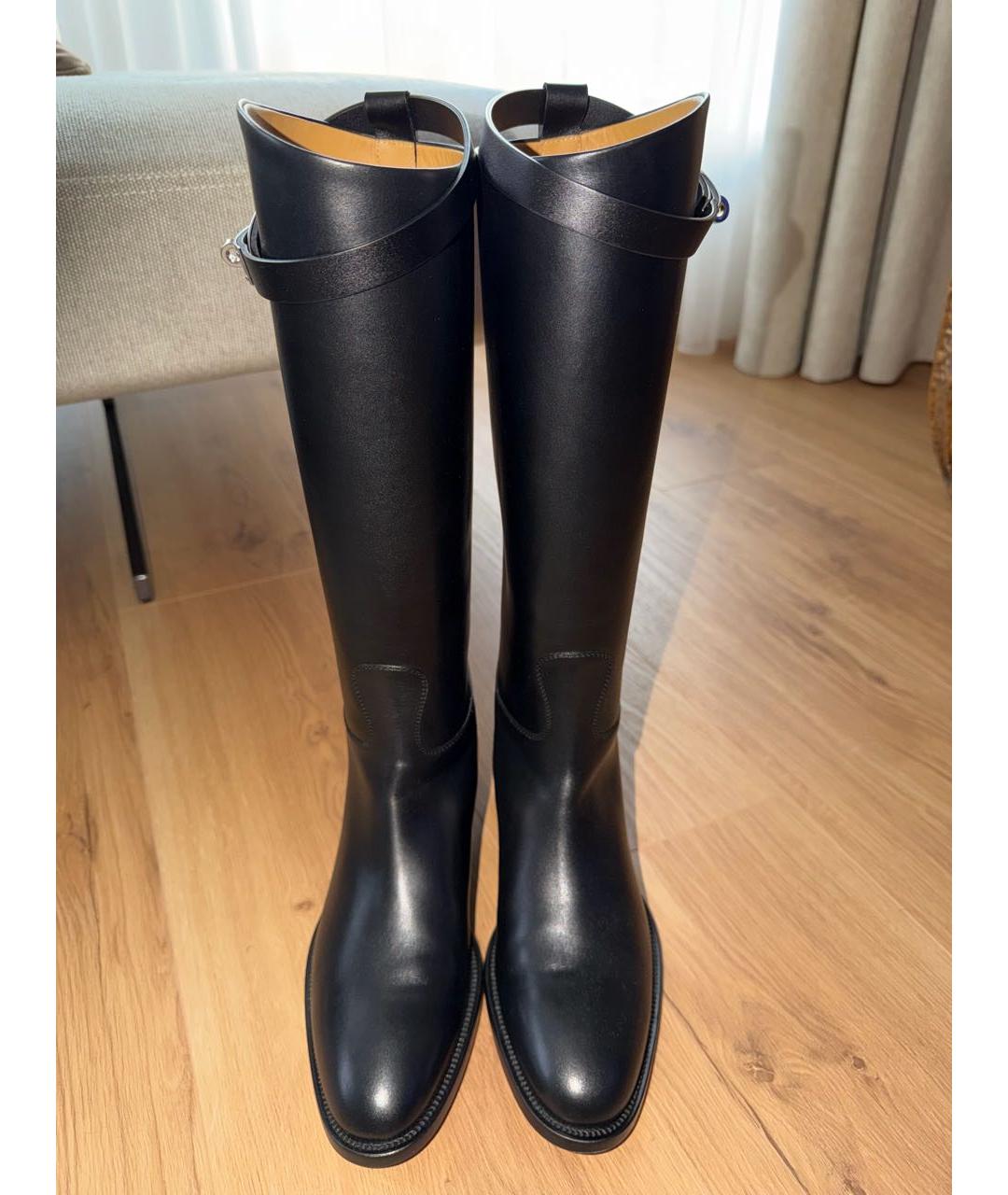 HERMES Черные кожаные ботинки, фото 4