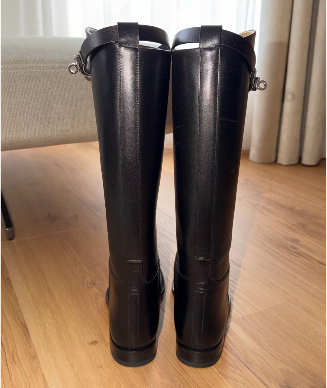 HERMES Черные кожаные ботинки, фото 3