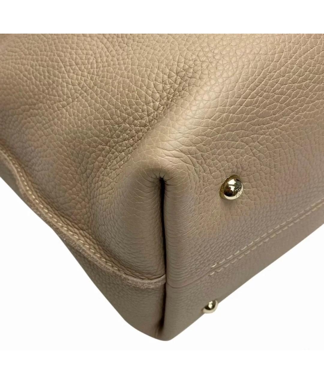 CAROLINA HERRERA Бежевая кожаная сумка через плечо, фото 3