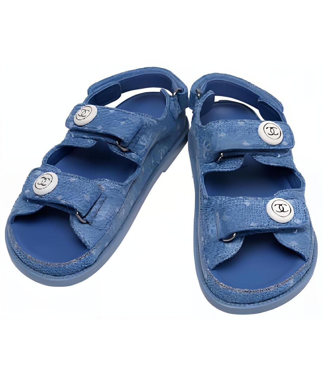 CHANEL Синие сандалии, фото 3
