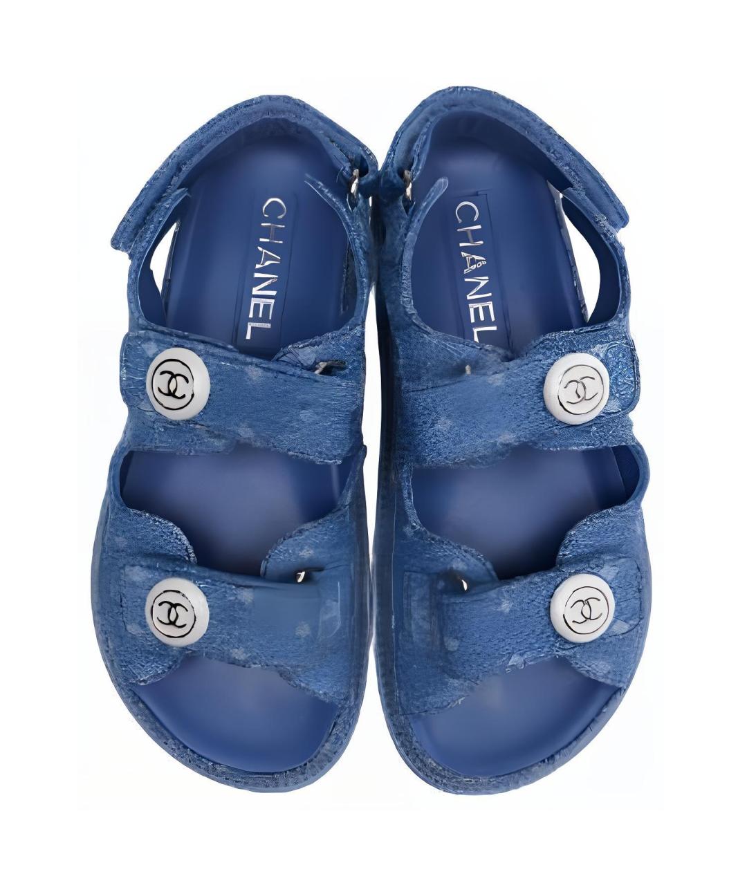 CHANEL Синие сандалии, фото 4
