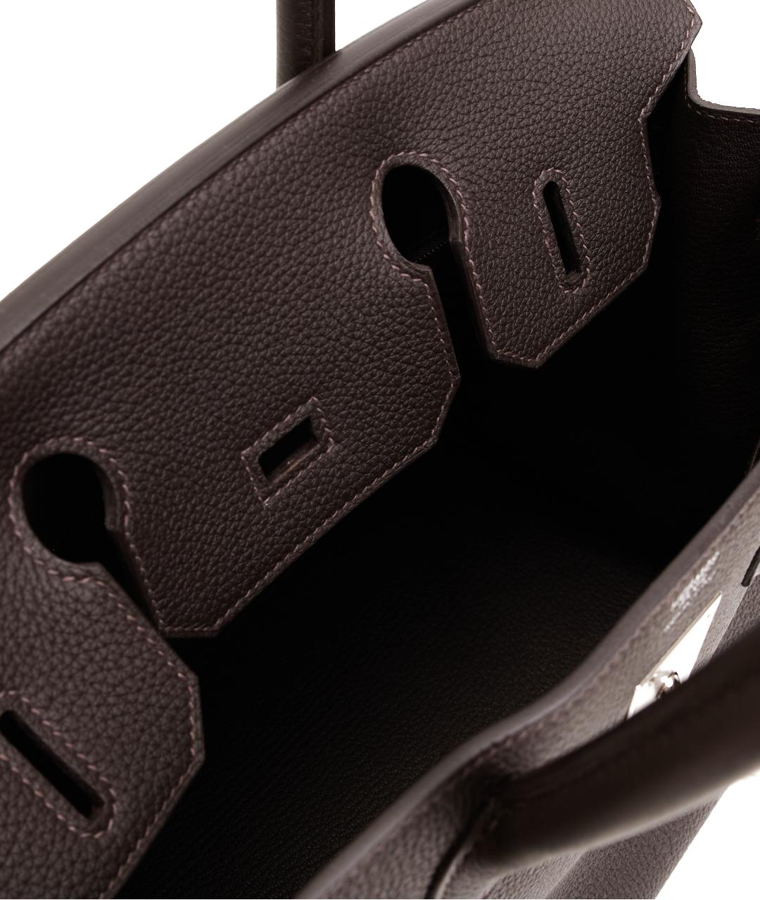 HERMES Коричневая кожаная сумка тоут, фото 7