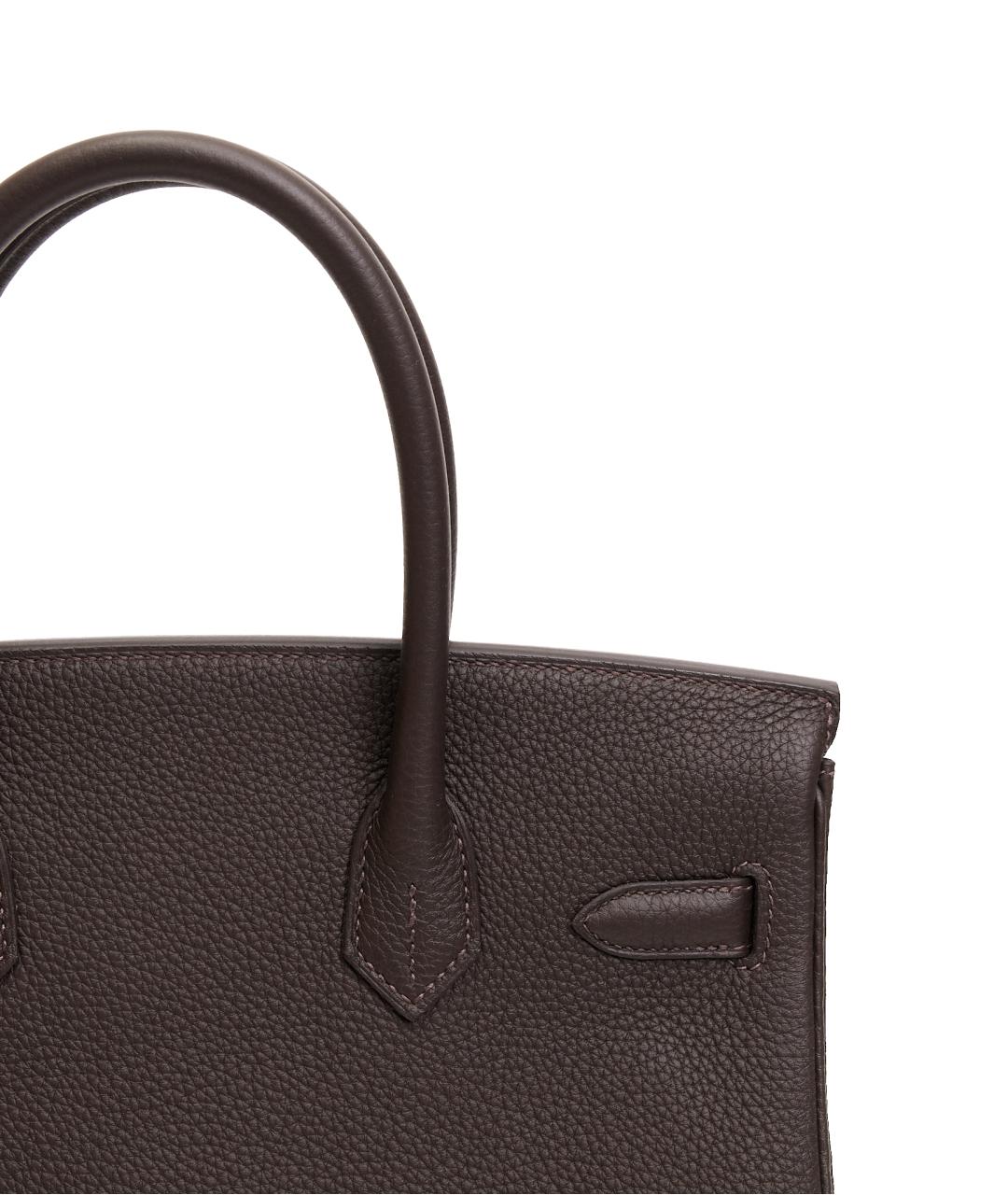 HERMES Коричневая кожаная сумка тоут, фото 4