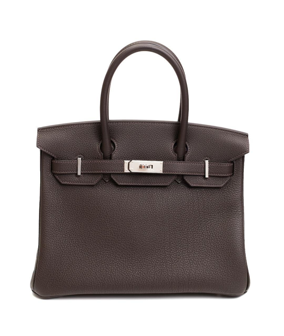 HERMES Коричневая кожаная сумка тоут, фото 1