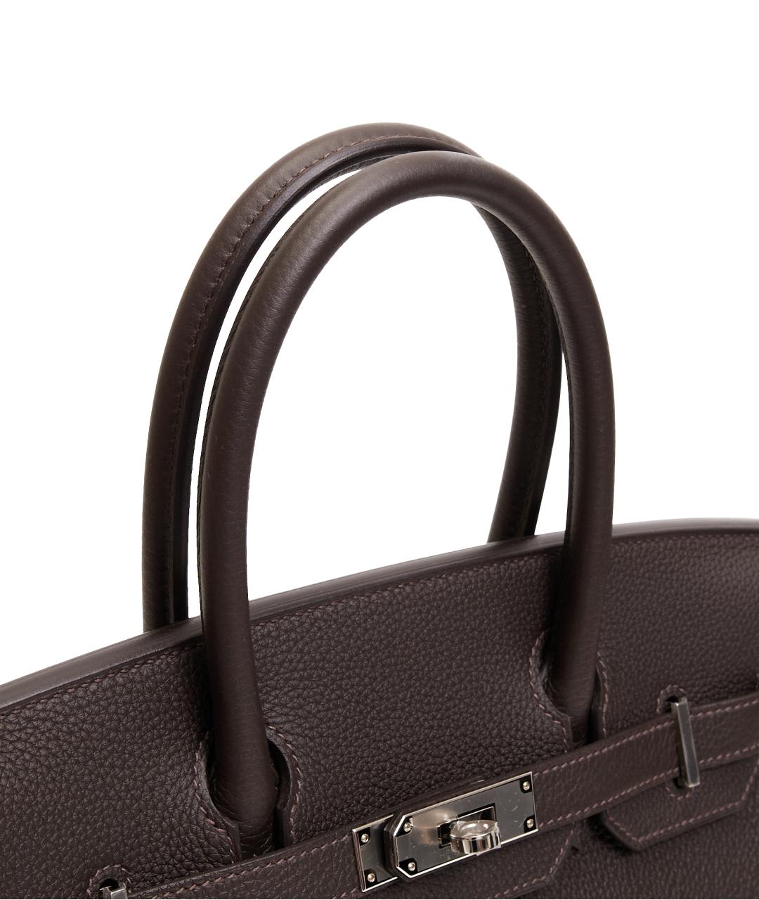 HERMES Коричневая кожаная сумка тоут, фото 5