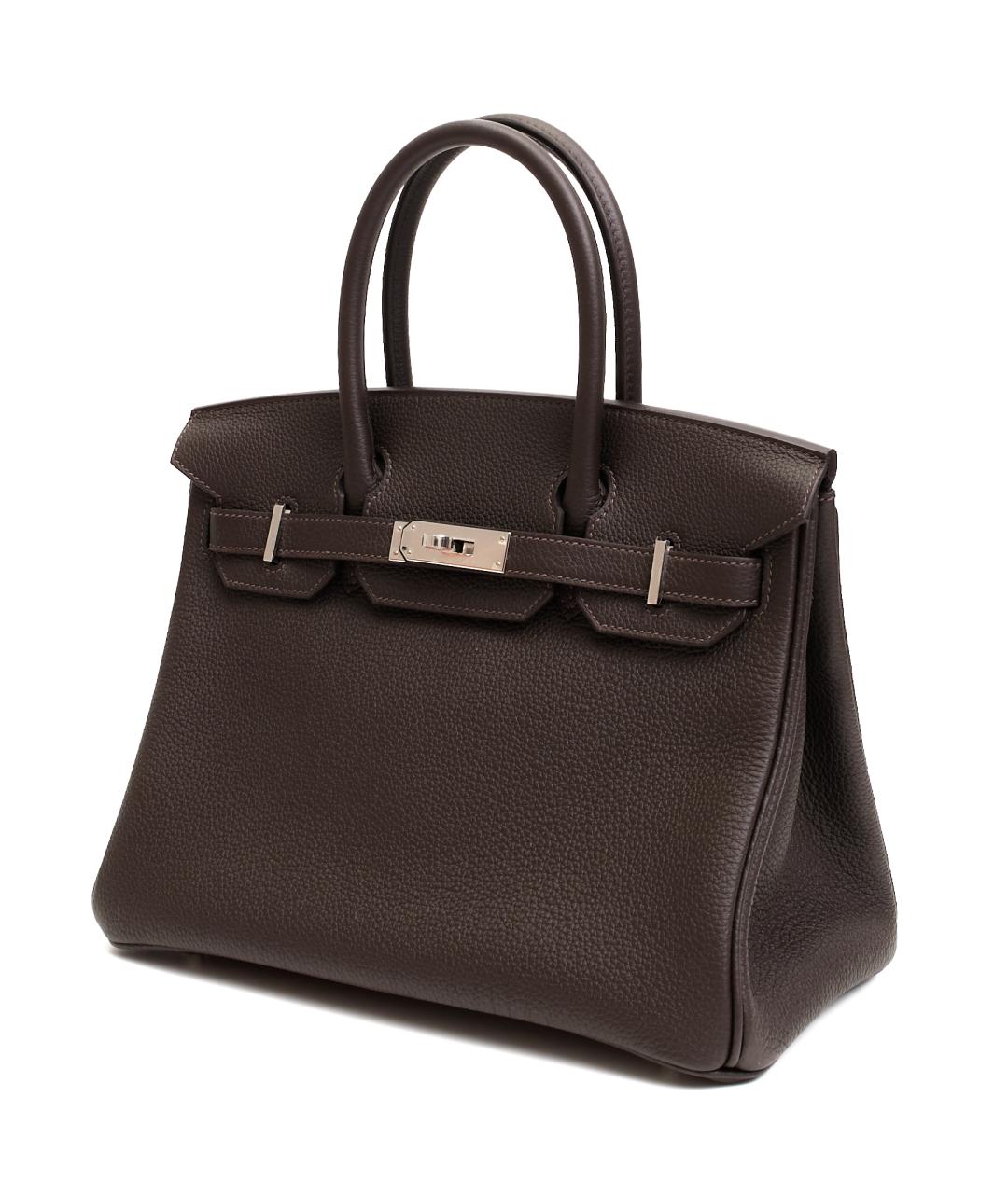 HERMES Коричневая кожаная сумка тоут, фото 2