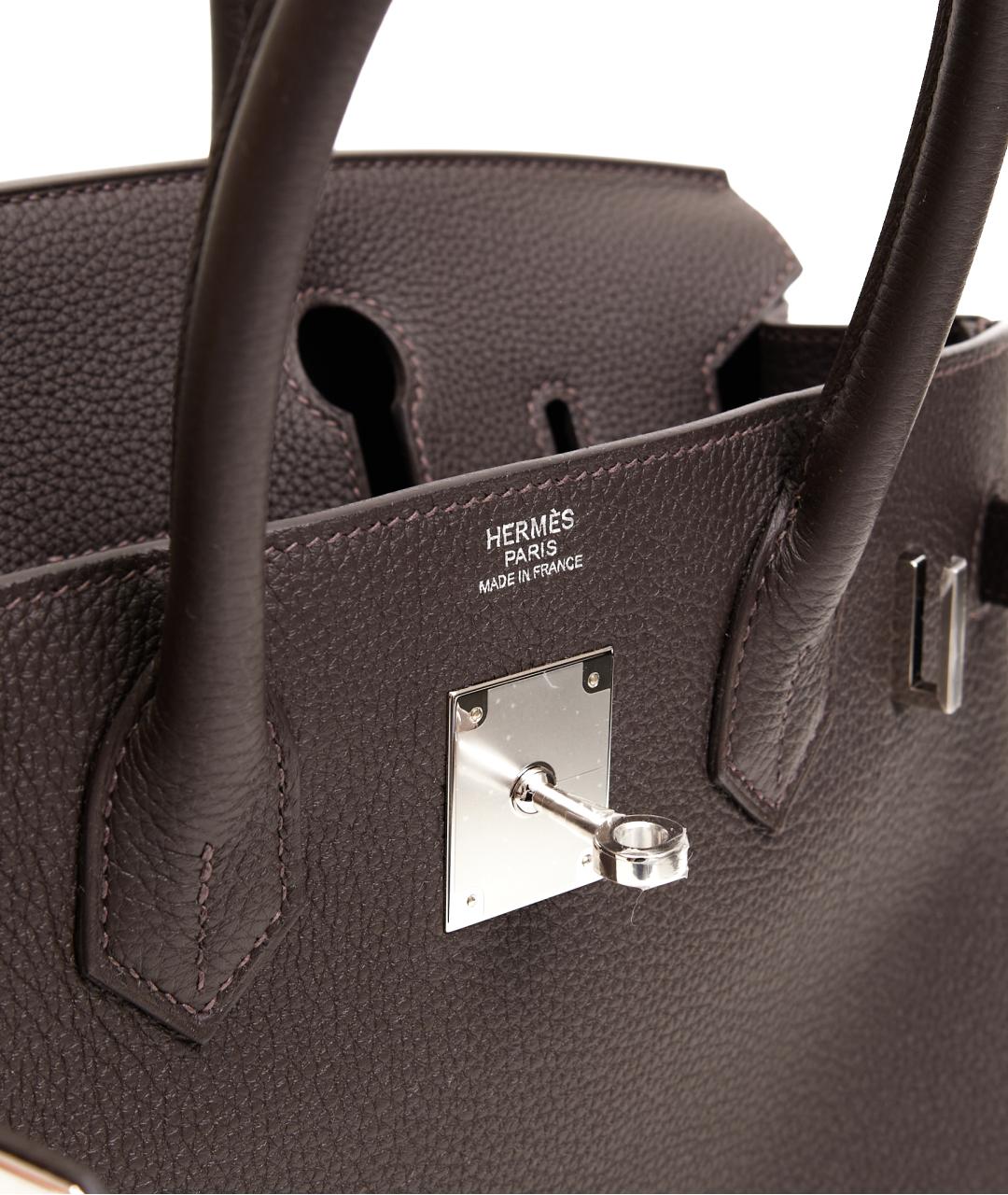 HERMES Коричневая кожаная сумка тоут, фото 6