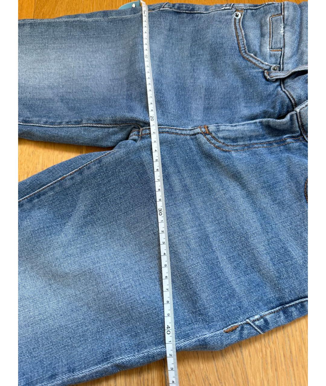 SPORTMAX Синие хлопко-эластановые джинсы слим, фото 7