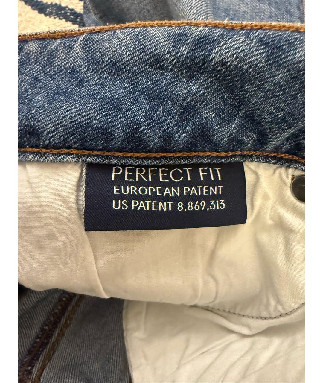 SPORTMAX Синие хлопко-эластановые джинсы слим, фото 5