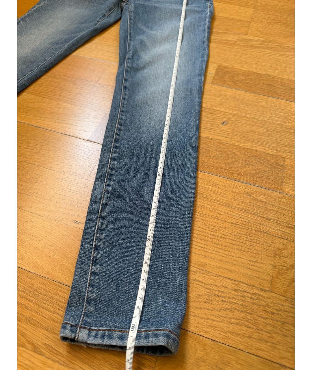 SPORTMAX Синие хлопко-эластановые джинсы слим, фото 8