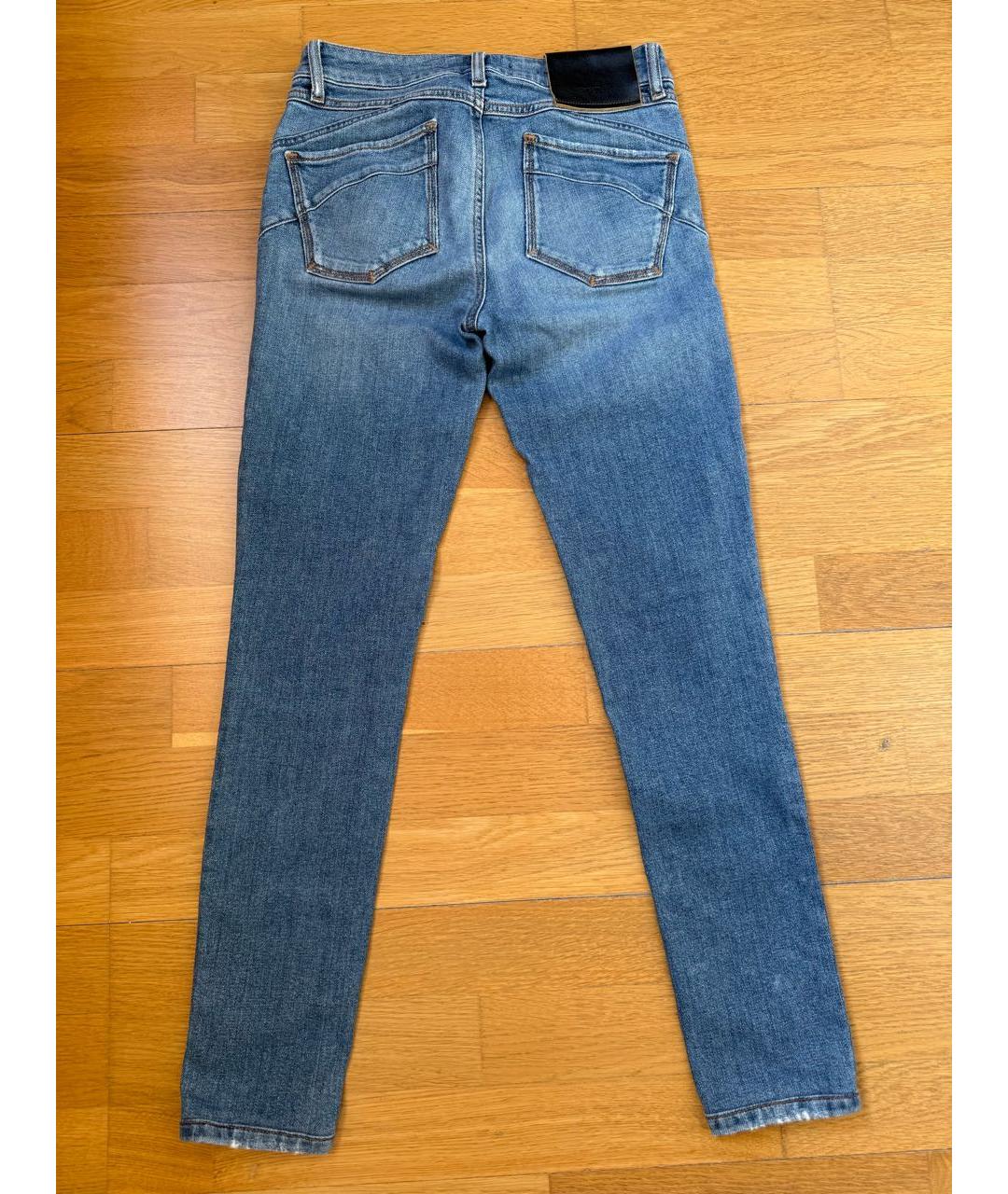 SPORTMAX Синие хлопко-эластановые джинсы слим, фото 2