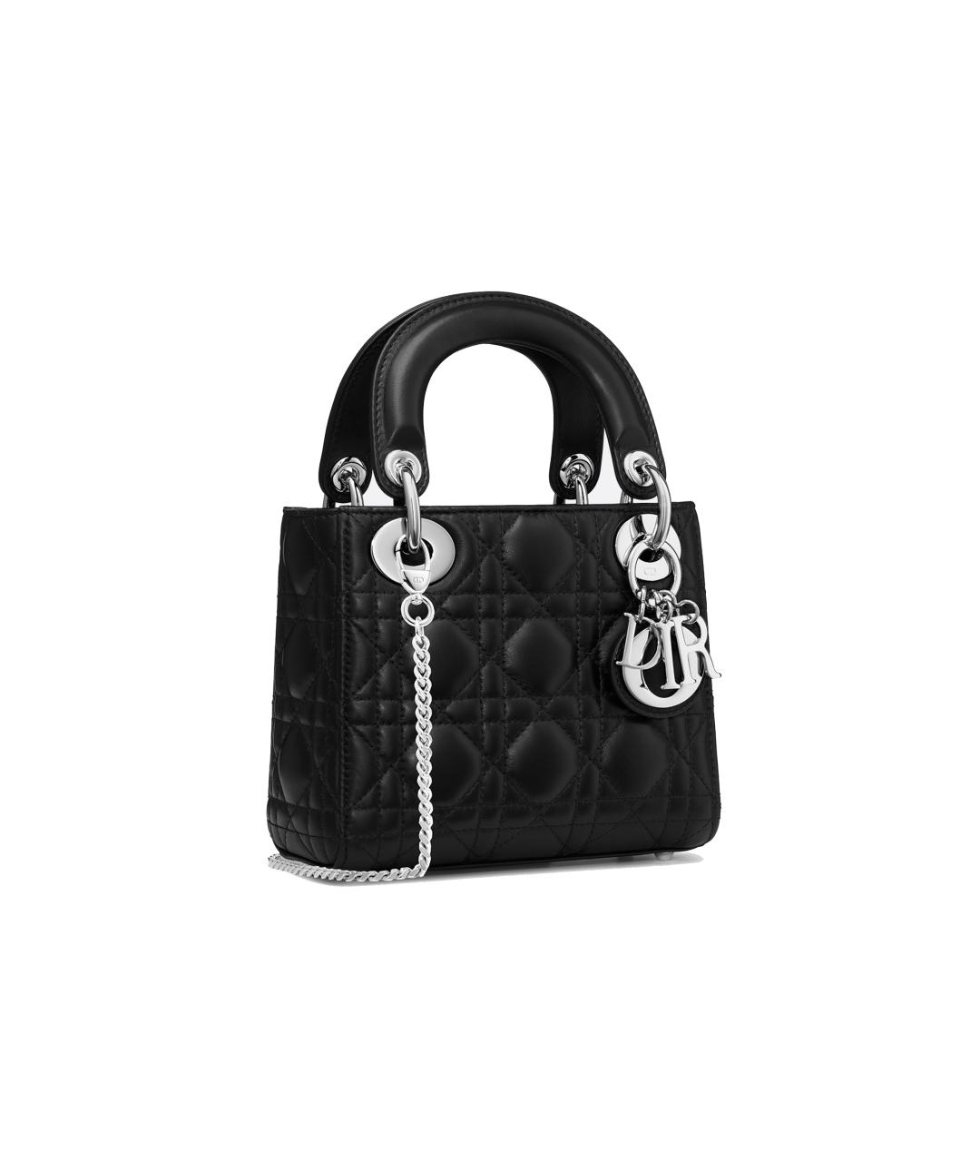 CHRISTIAN DIOR Черная кожаная сумка через плечо, фото 2