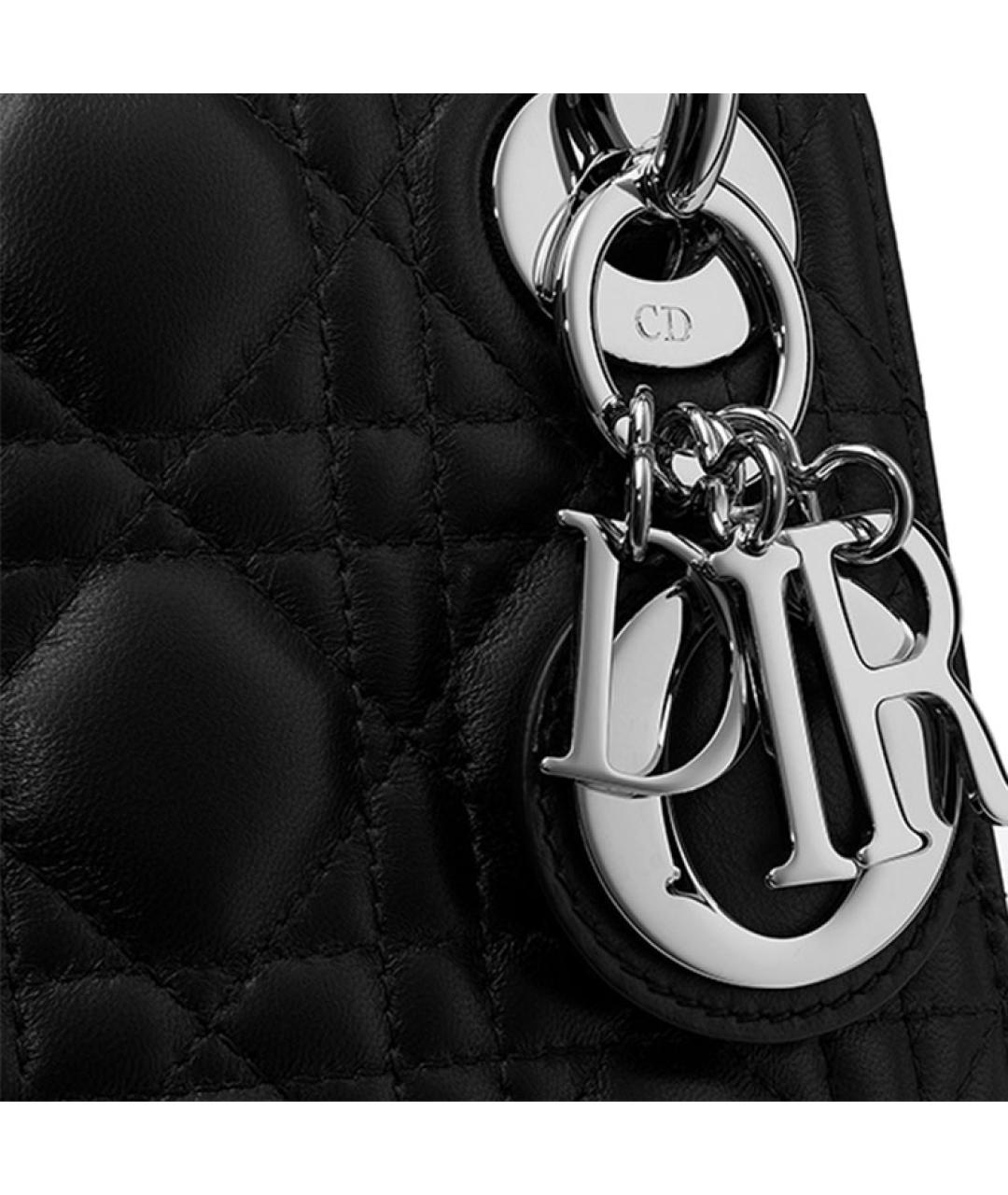 CHRISTIAN DIOR Черная кожаная сумка через плечо, фото 4
