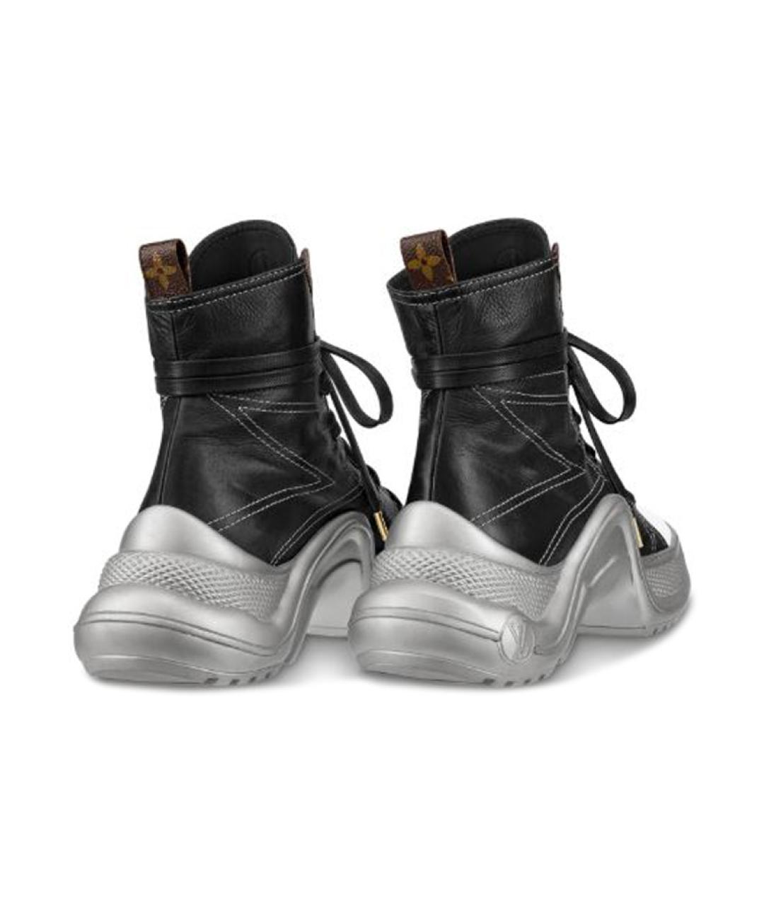 LOUIS VUITTON Черные кожаные кроссовки, фото 4