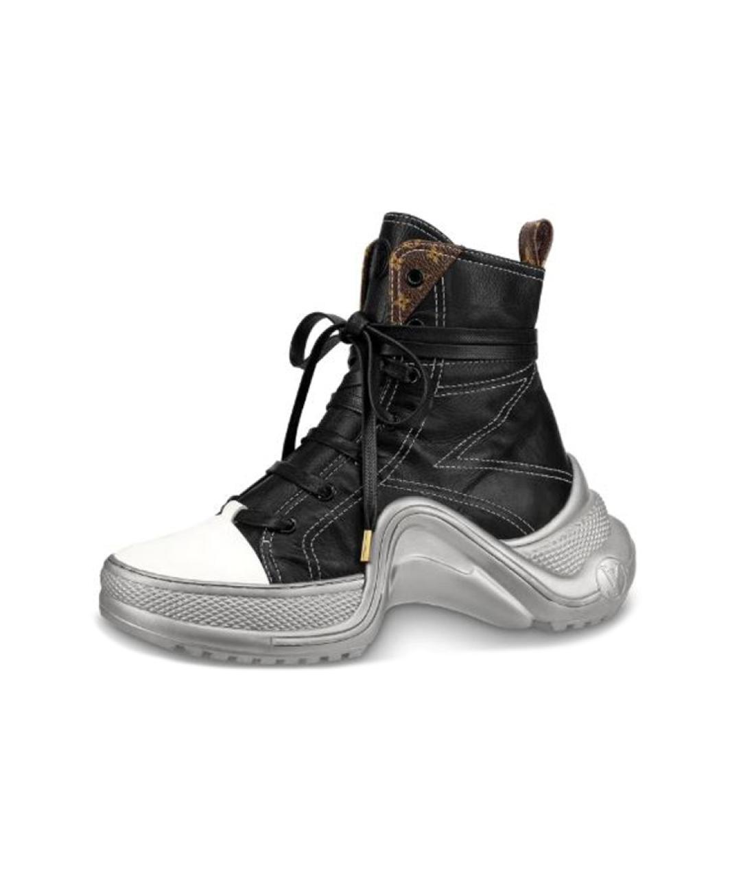 LOUIS VUITTON Черные кожаные кроссовки, фото 2