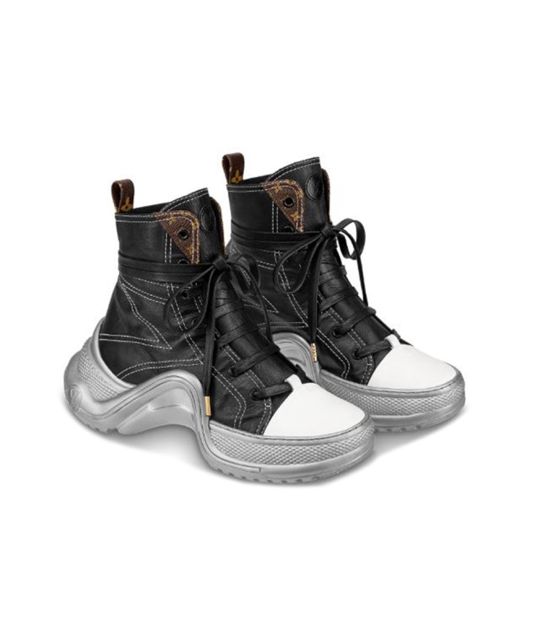 LOUIS VUITTON Черные кожаные кроссовки, фото 3