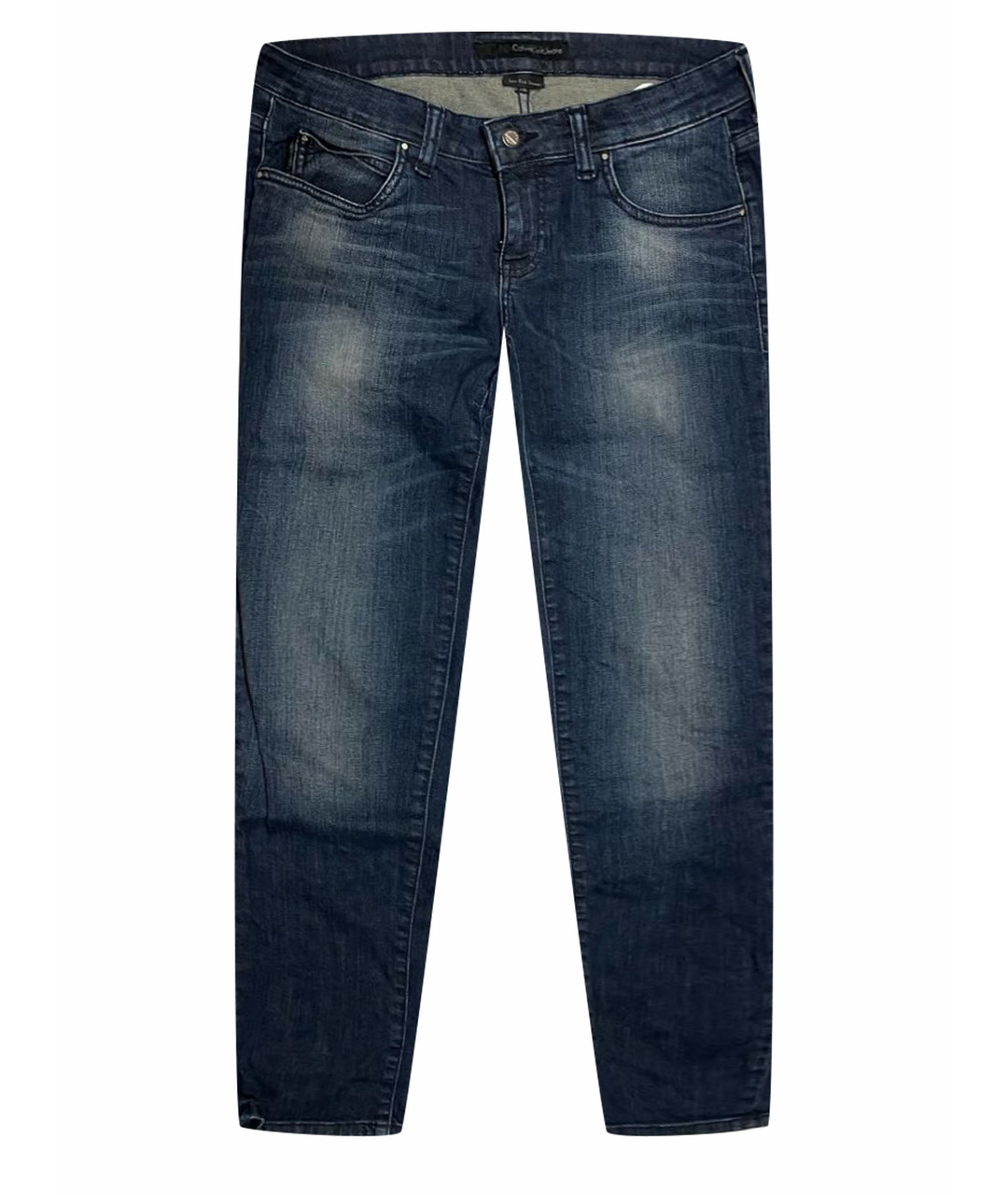 CALVIN KLEIN Синие хлопко-эластановые джинсы слим, фото 1