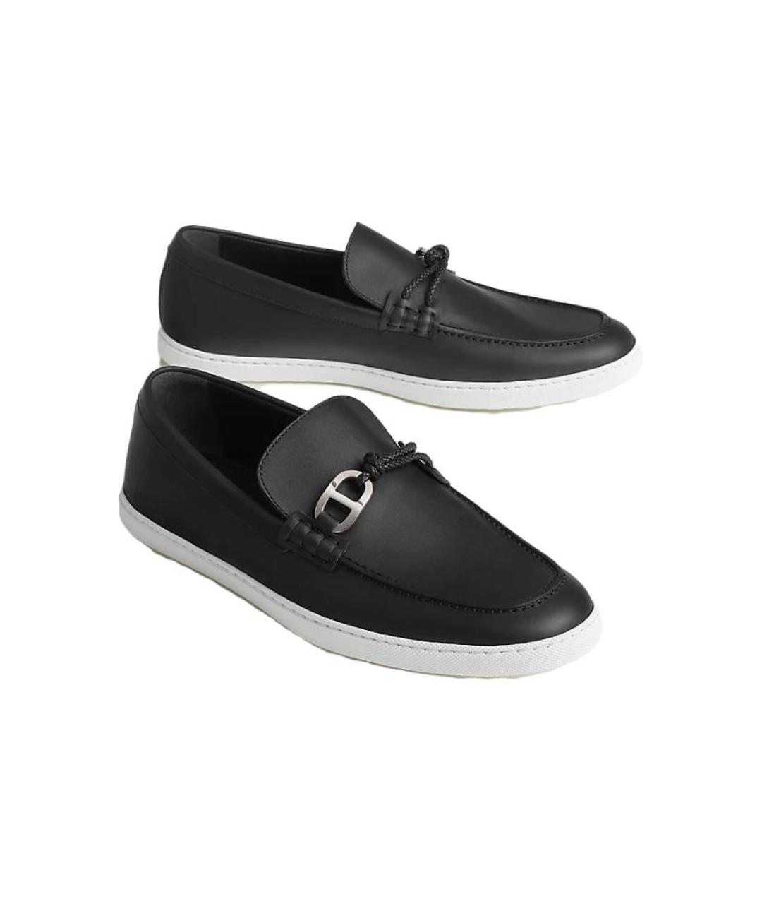 HERMES Черные лоферы, фото 3