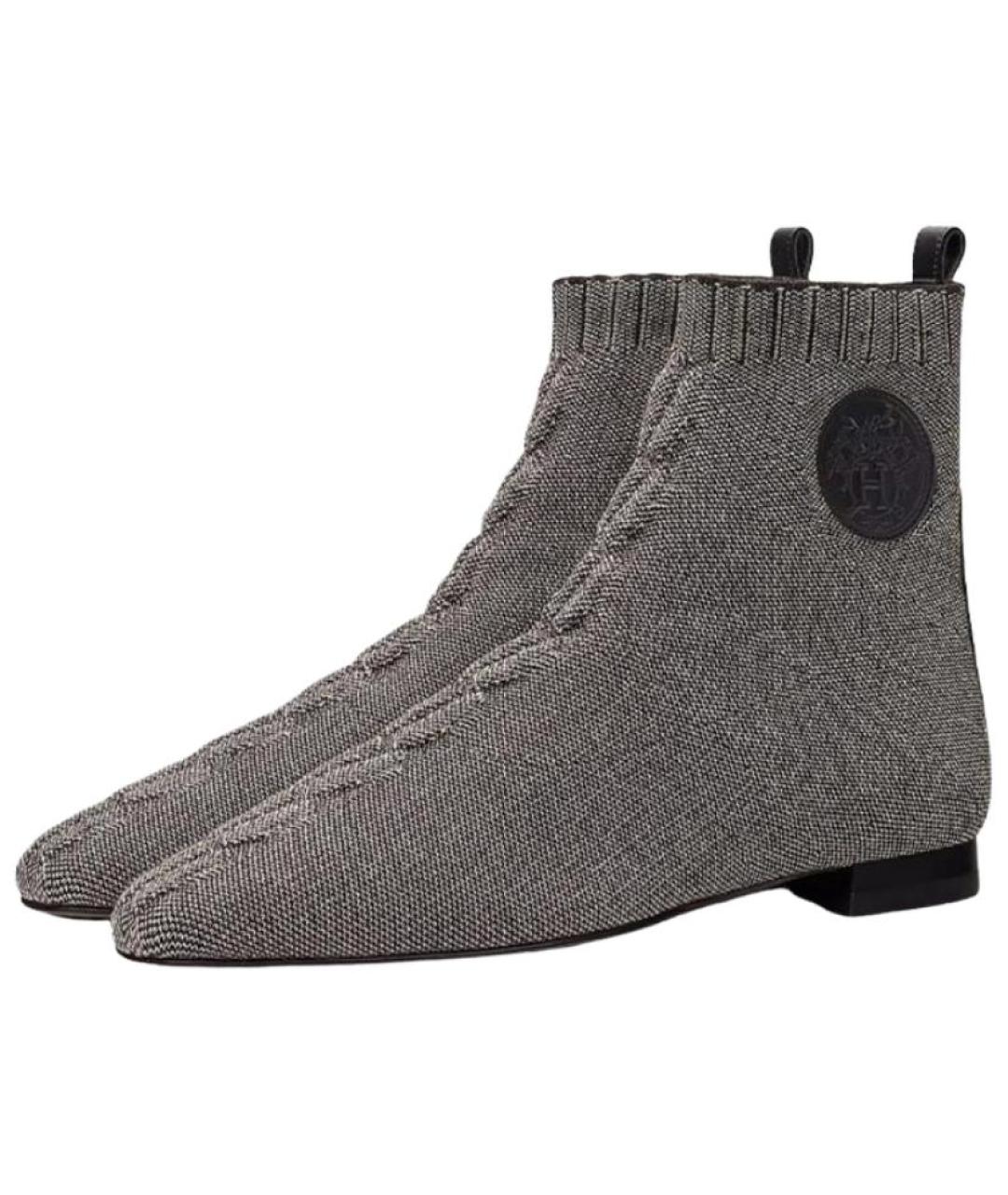 HERMES Серые ботильоны, фото 3