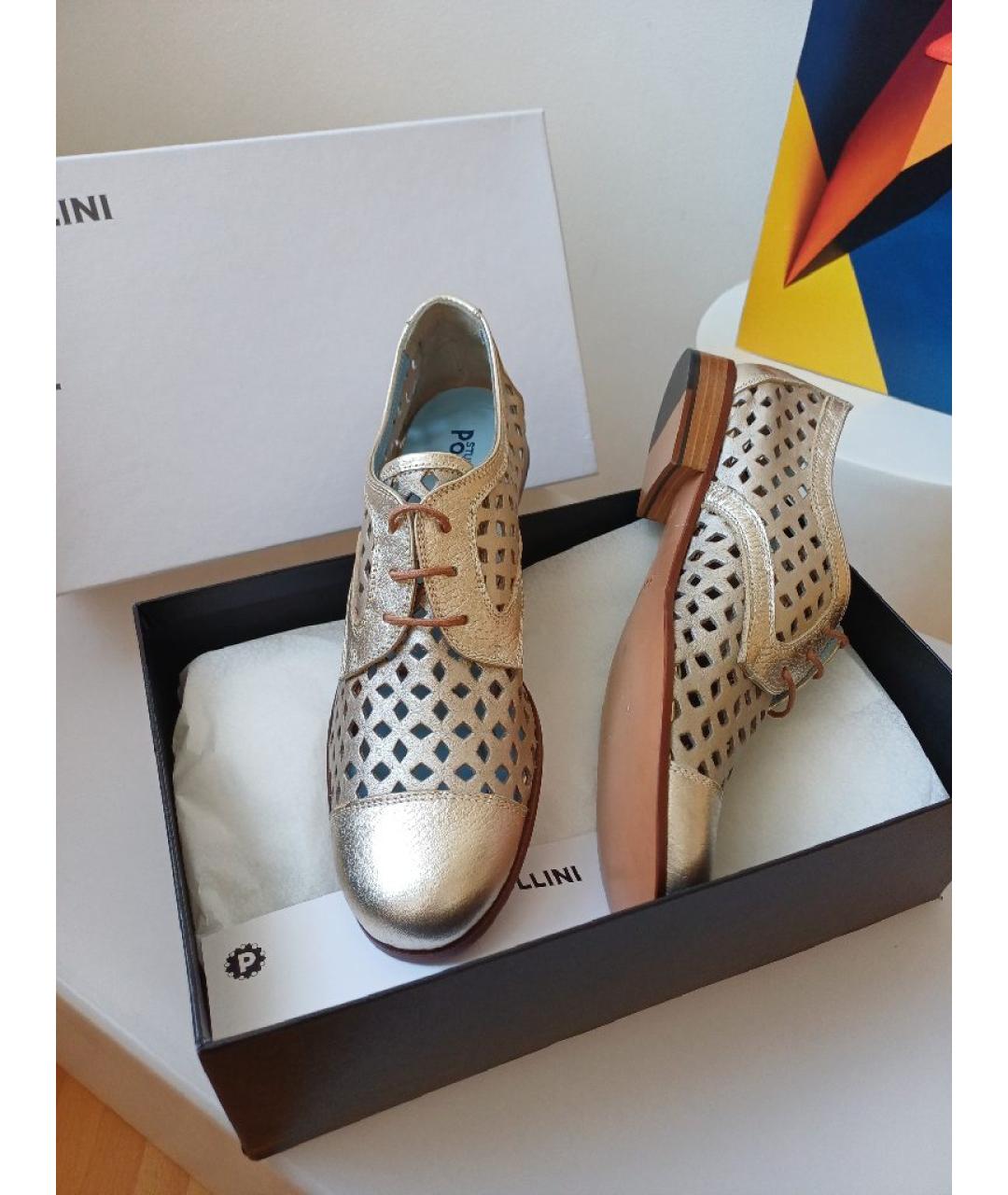 POLLINI Золотые кожаные туфли, фото 5