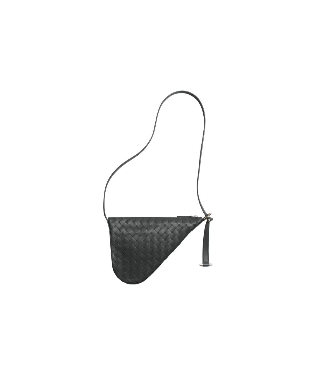 BOTTEGA VENETA Черная кожаная сумка на плечо, фото 1