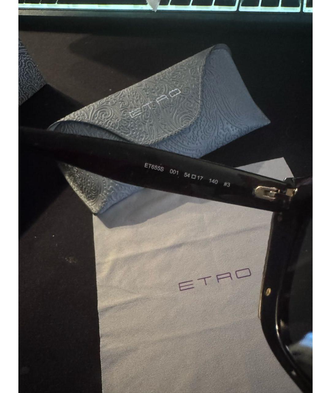 ETRO Черные пластиковые солнцезащитные очки, фото 7