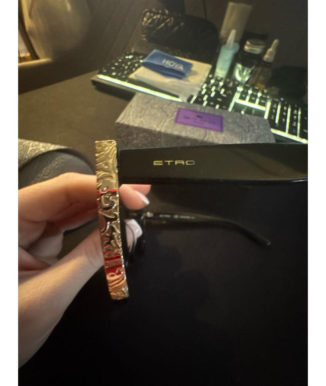 ETRO Черные пластиковые солнцезащитные очки, фото 3