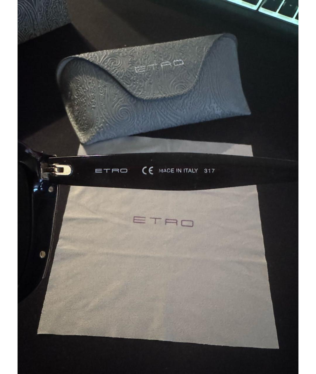 ETRO Черные пластиковые солнцезащитные очки, фото 6