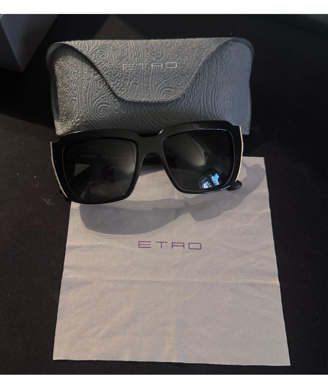 ETRO Черные пластиковые солнцезащитные очки, фото 9