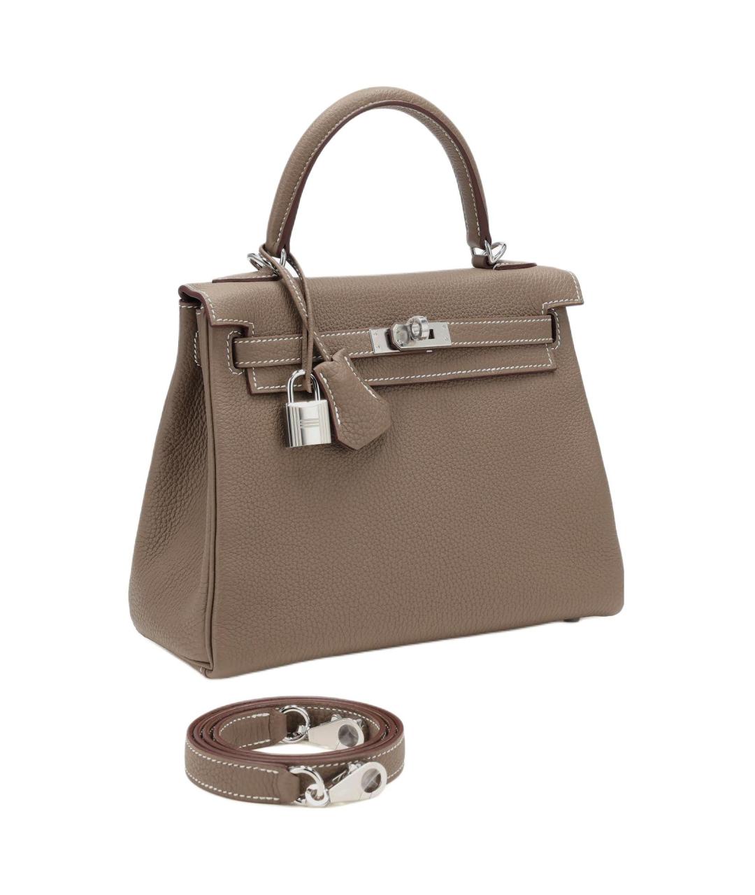 HERMES Коричневая кожаная сумка через плечо, фото 2