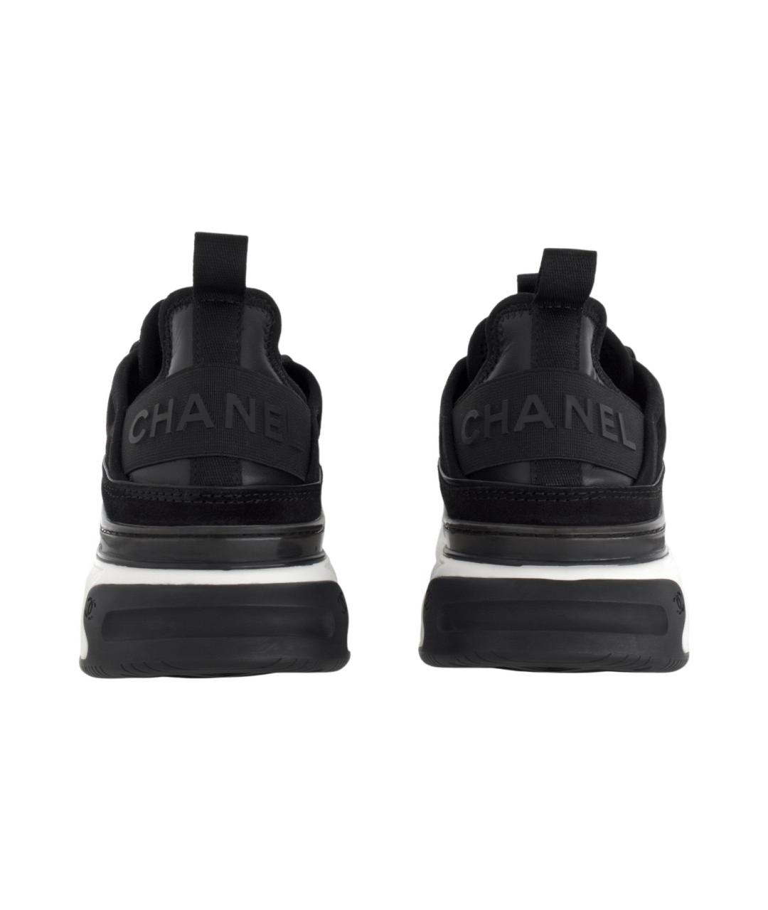 CHANEL Черные кожаные кроссовки, фото 5