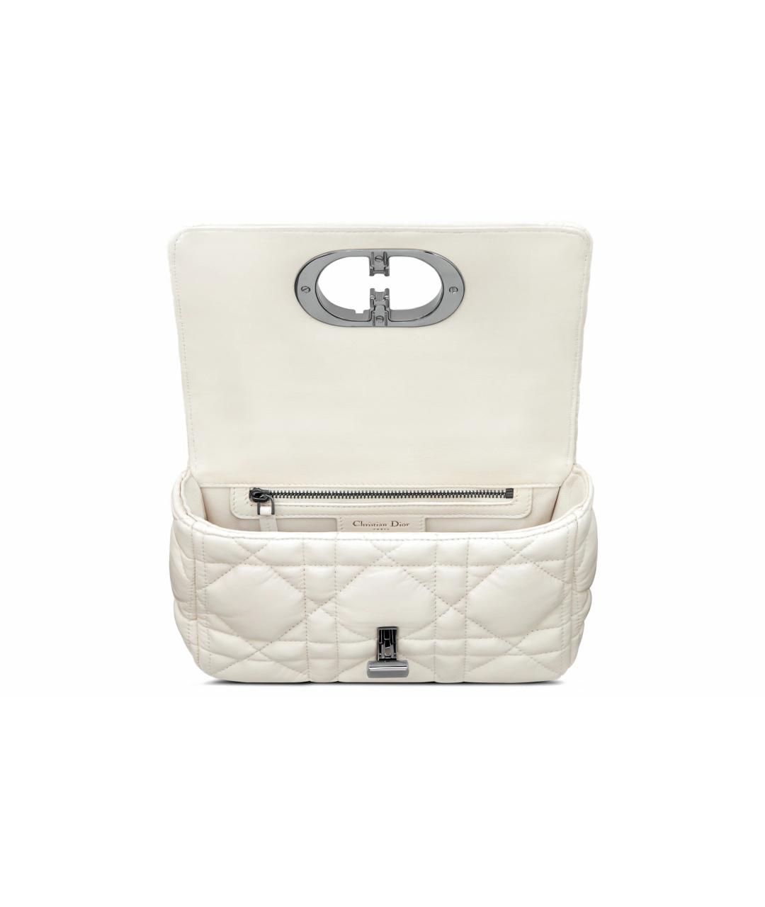 CHRISTIAN DIOR Белая кожаная сумка через плечо, фото 4