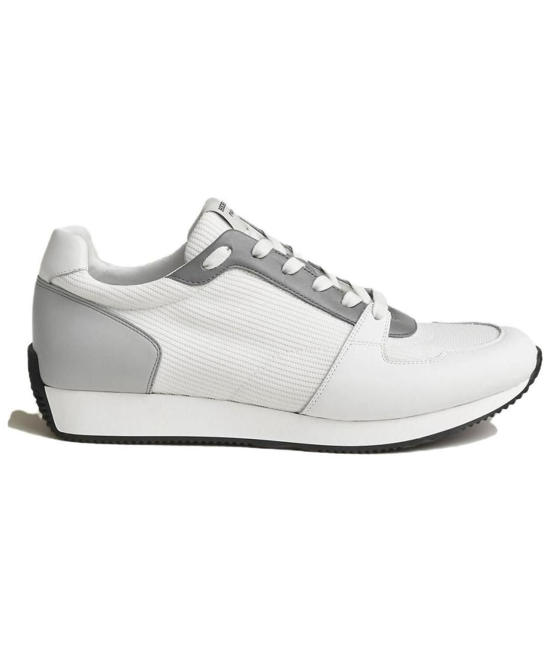 HERMES Белые текстильные низкие кроссовки / кеды, фото 1