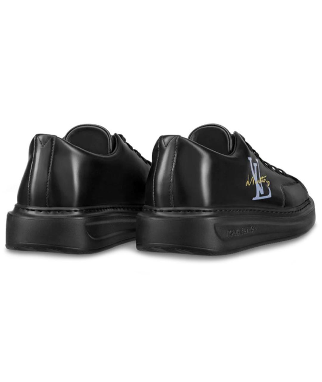 LOUIS VUITTON Черные кожаные низкие кроссовки / кеды, фото 3