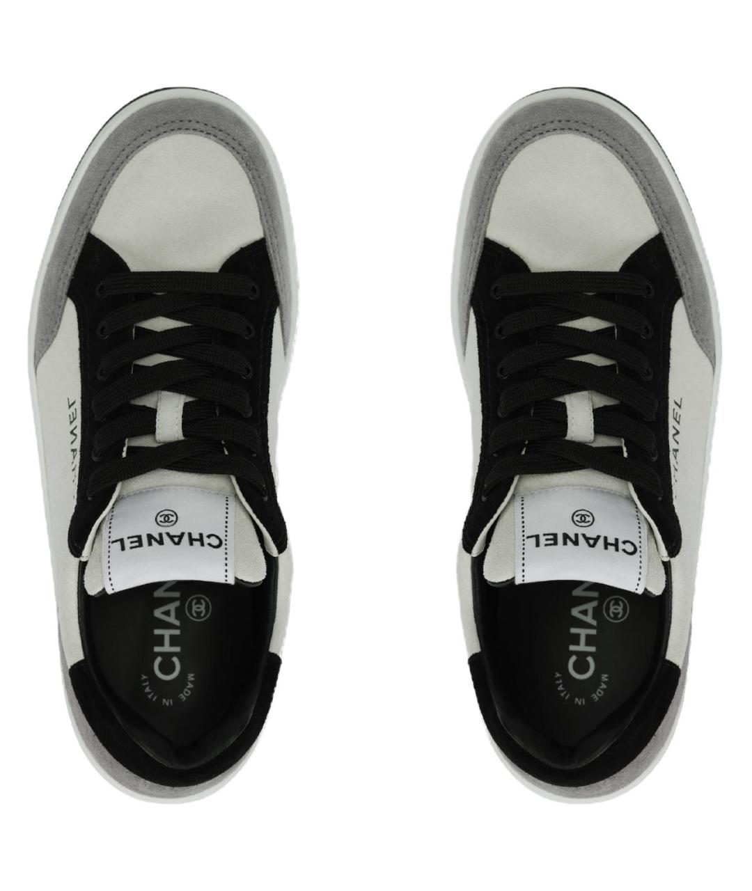 CHANEL Белые кожаные кроссовки, фото 3