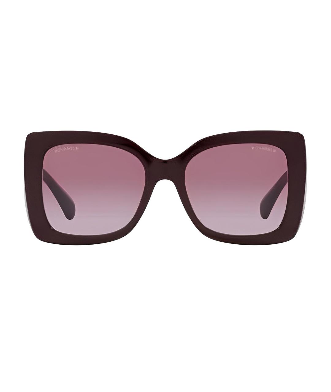 CHANEL Бордовые пластиковые солнцезащитные очки, фото 1