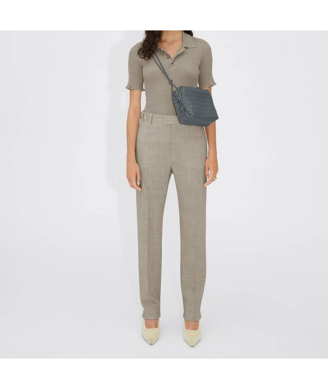 BOTTEGA VENETA Серая кожаная сумка через плечо, фото 5