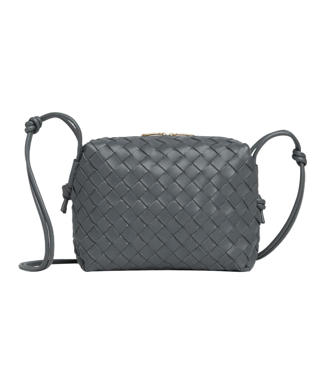 BOTTEGA VENETA Серая кожаная сумка через плечо, фото 1