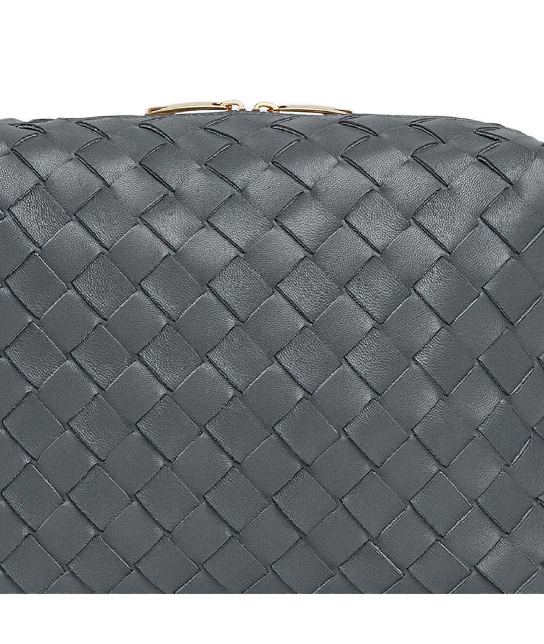 BOTTEGA VENETA Серая кожаная сумка через плечо, фото 4