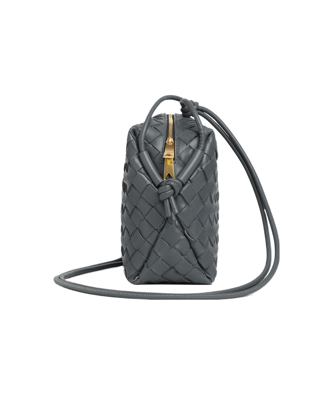 BOTTEGA VENETA Серая кожаная сумка через плечо, фото 2